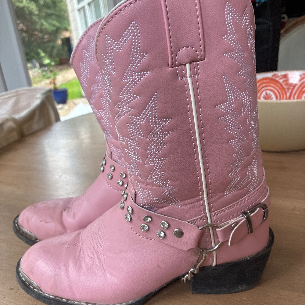 Girls, pink Durango, cowboy boots sz 3D